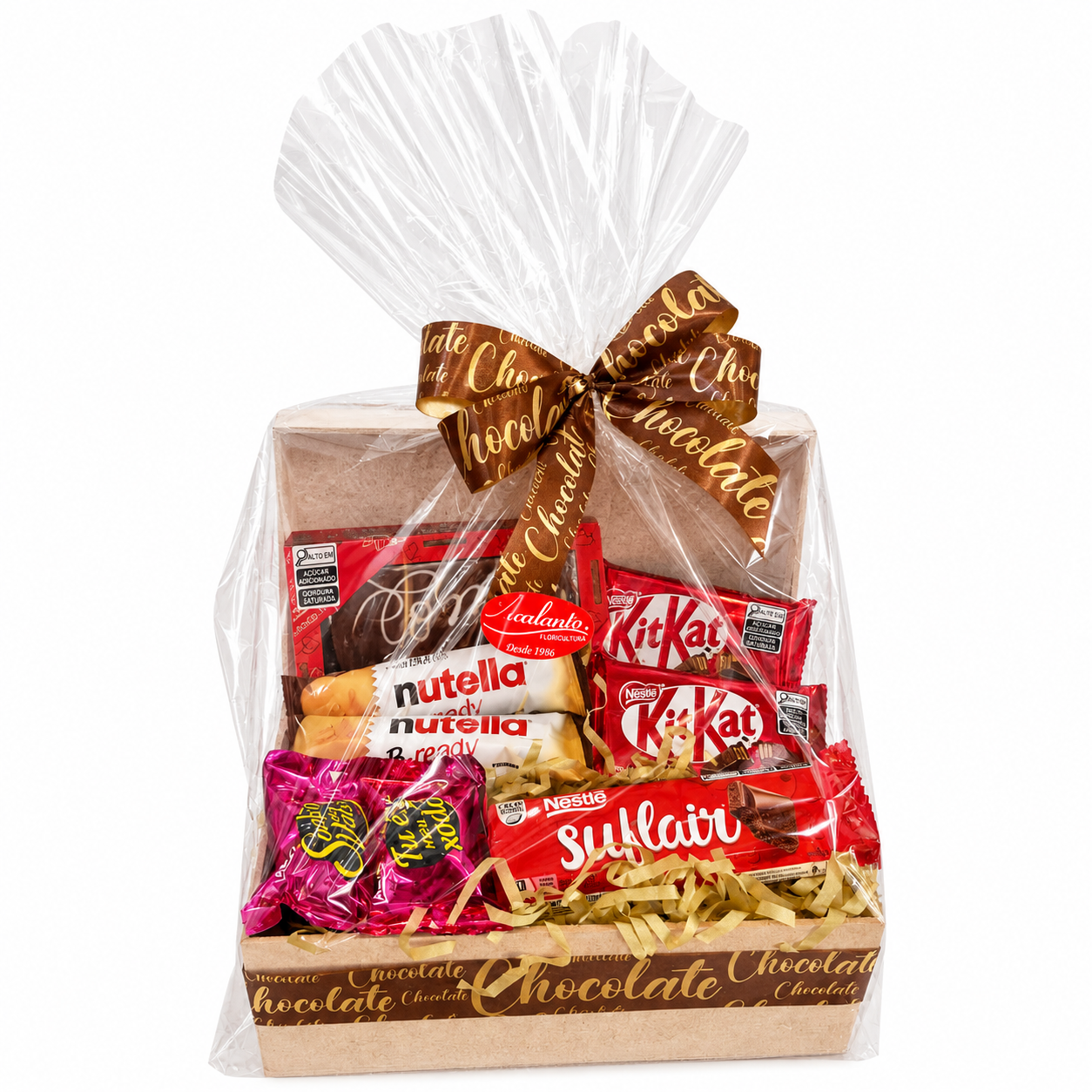 Cesta com Chocolates Mini