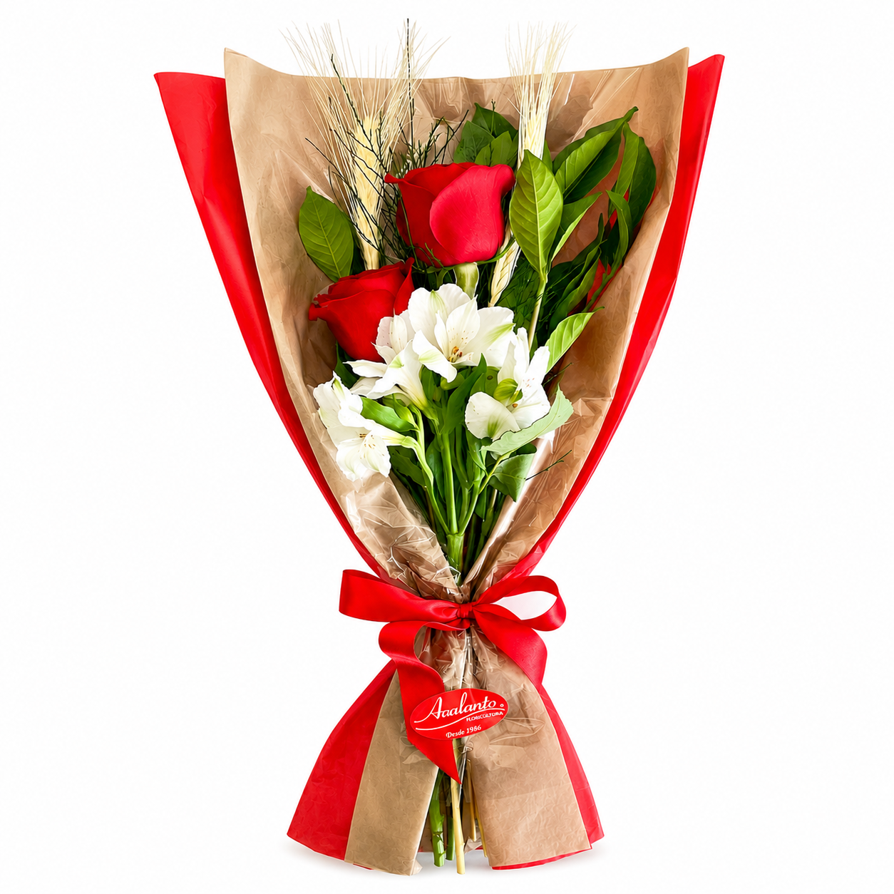 Buqu� com 2 Rosas Importadas vermelhas