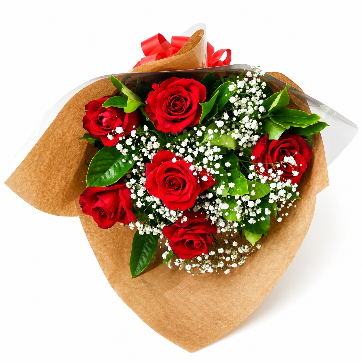 Buqu� com 6 Rosas Importadas vermelhas