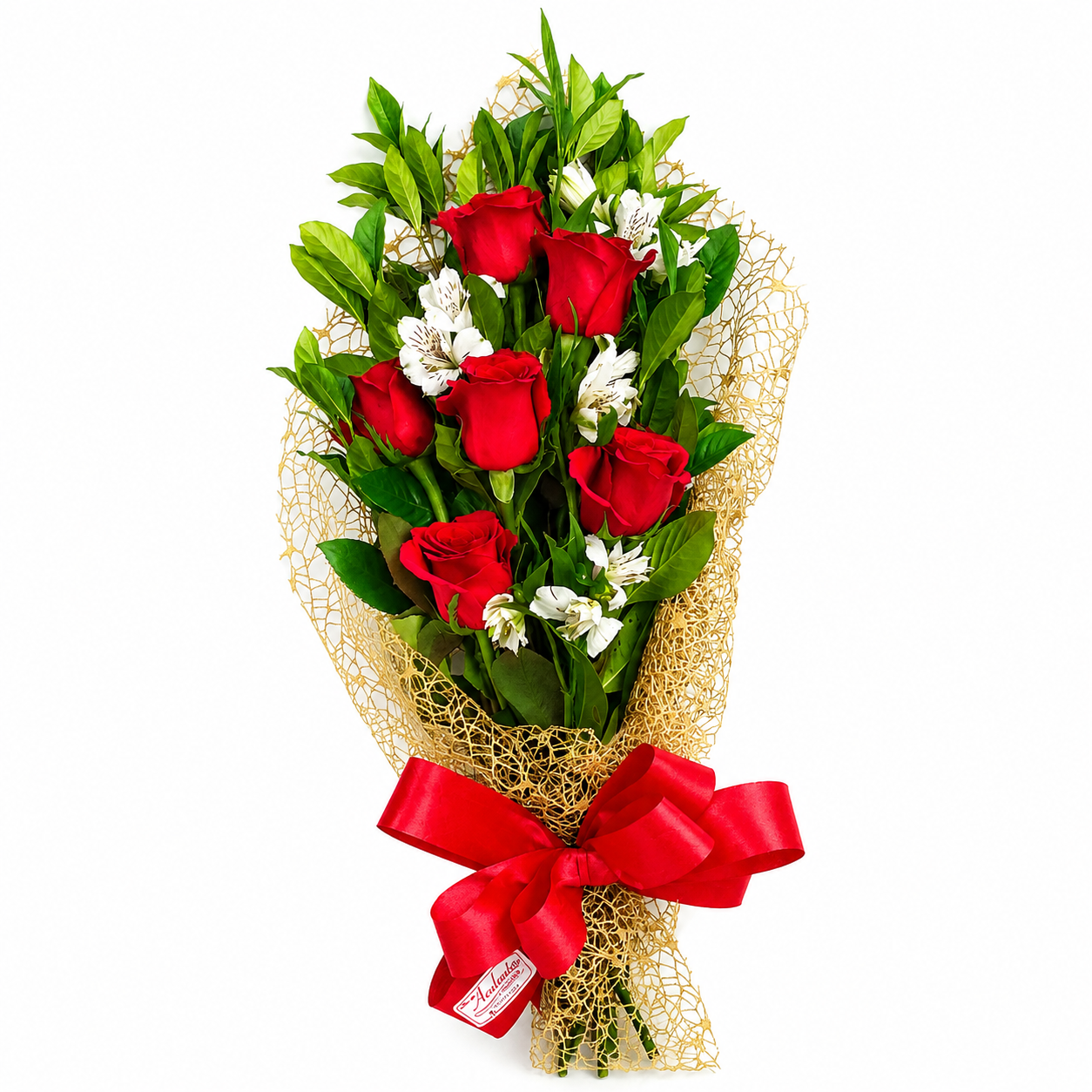 Ramalhete com 6 Rosas Importadas vermelhas