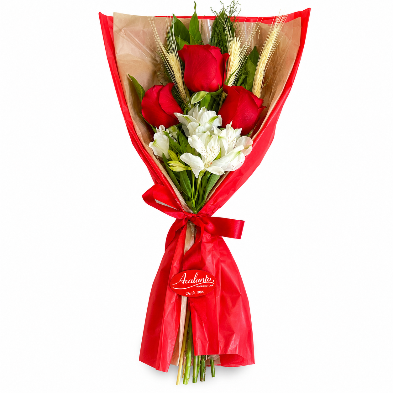 Buqu� de 3 Rosas Importadas Vermelhas