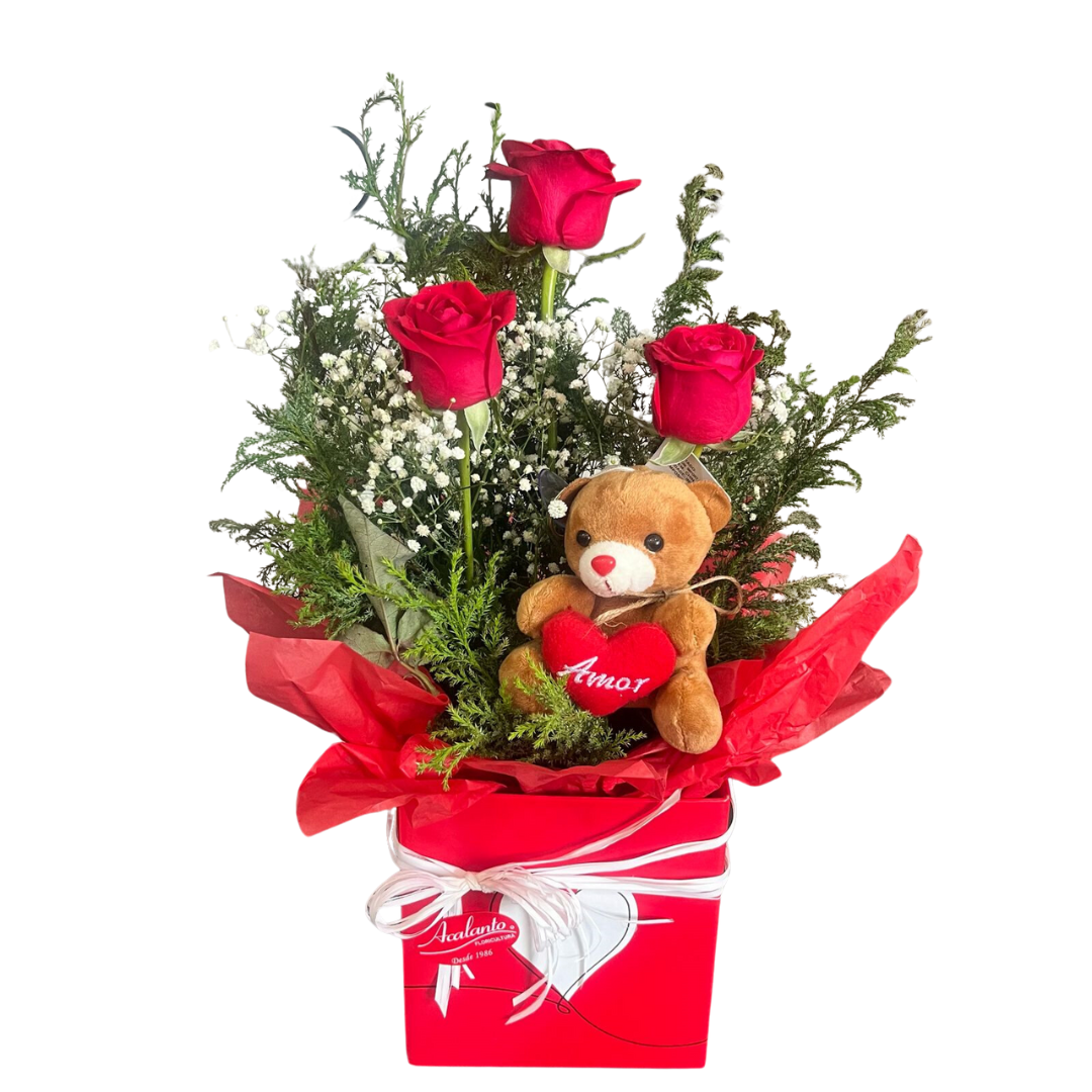 Arranjo Rosas vermelhas com Pel�cia