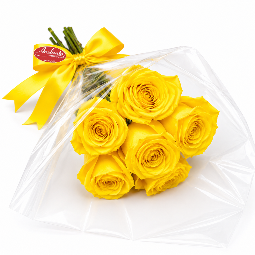 Buqu� encanto com 6 Rosas Amarelas