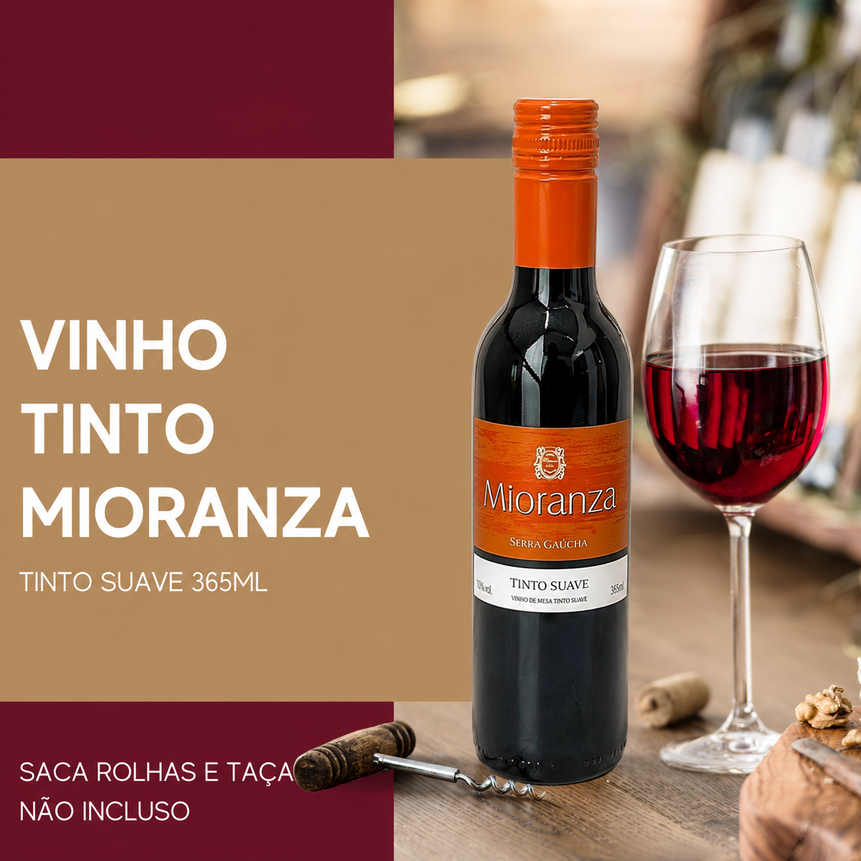 Vinho Mioranza Tinto Suave 365ml