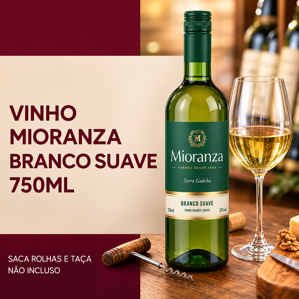 Vinho Mioranza Branco Suave 750ml
