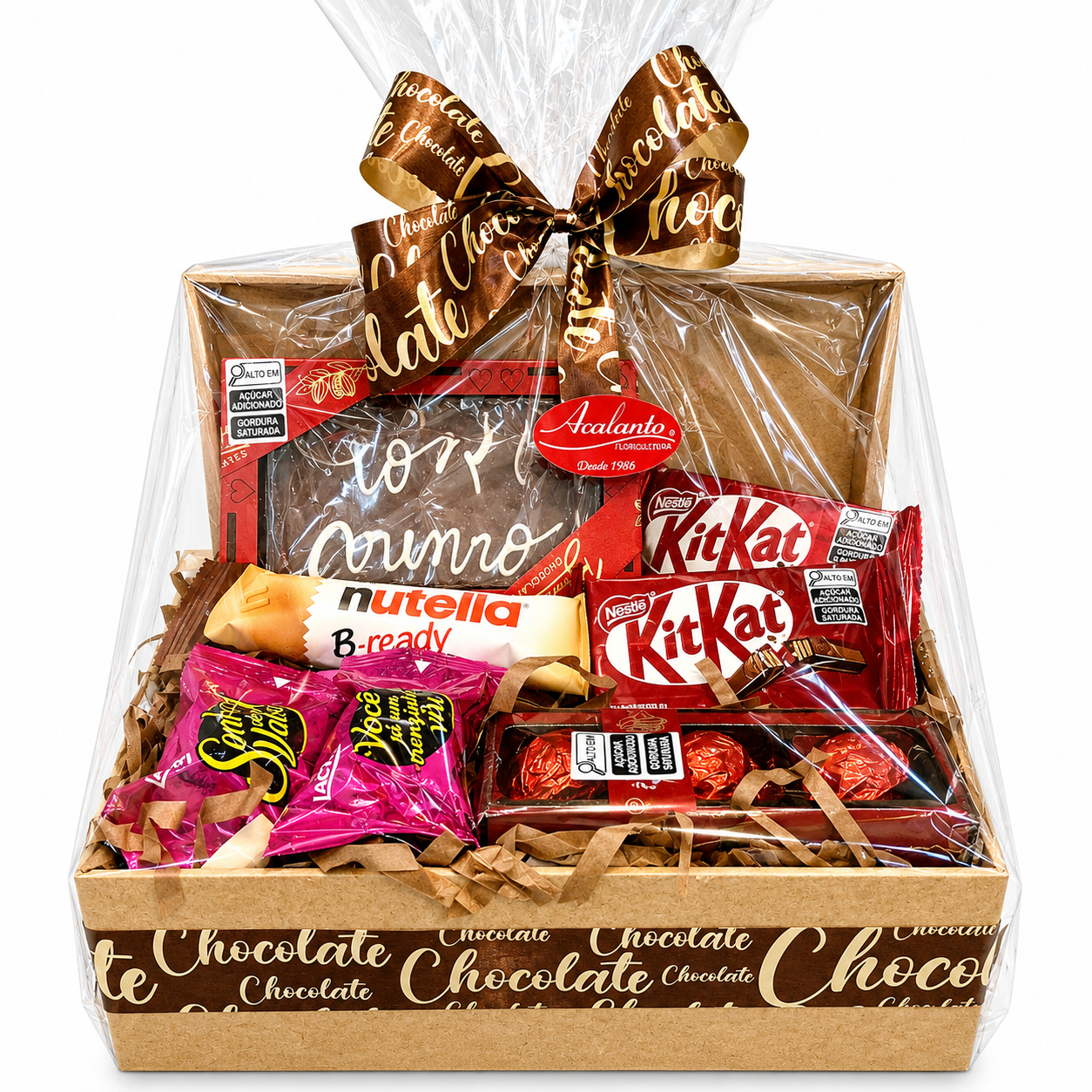 Cesta com Chocolates Mini