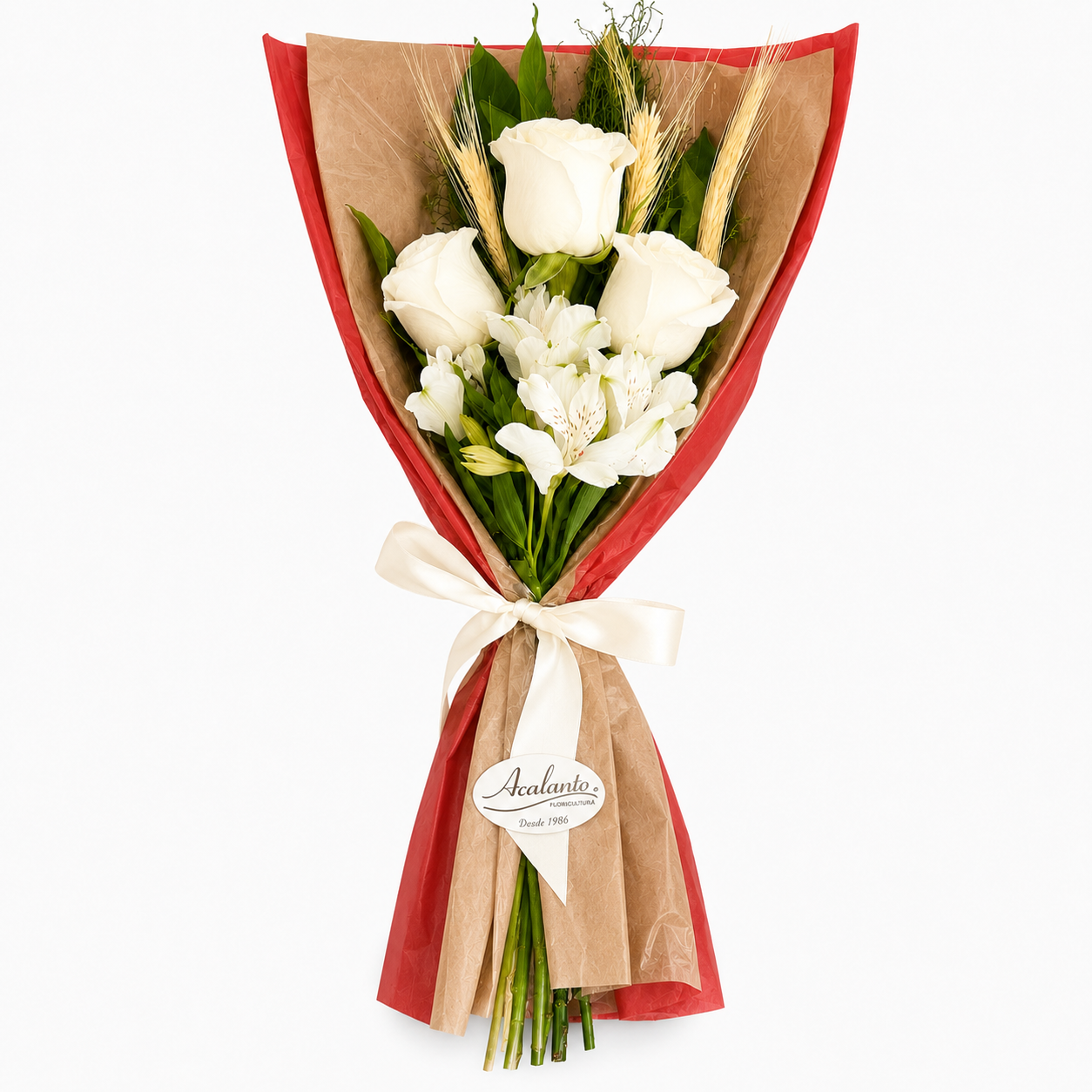 Buqu� com 3 Rosas Brancas