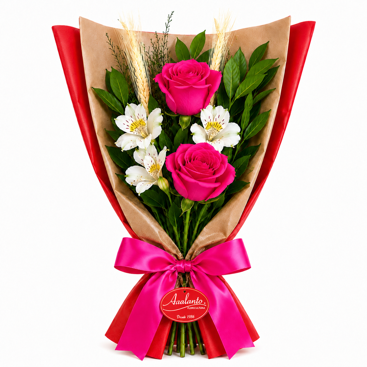 Buqu� com 2 Rosas Pink