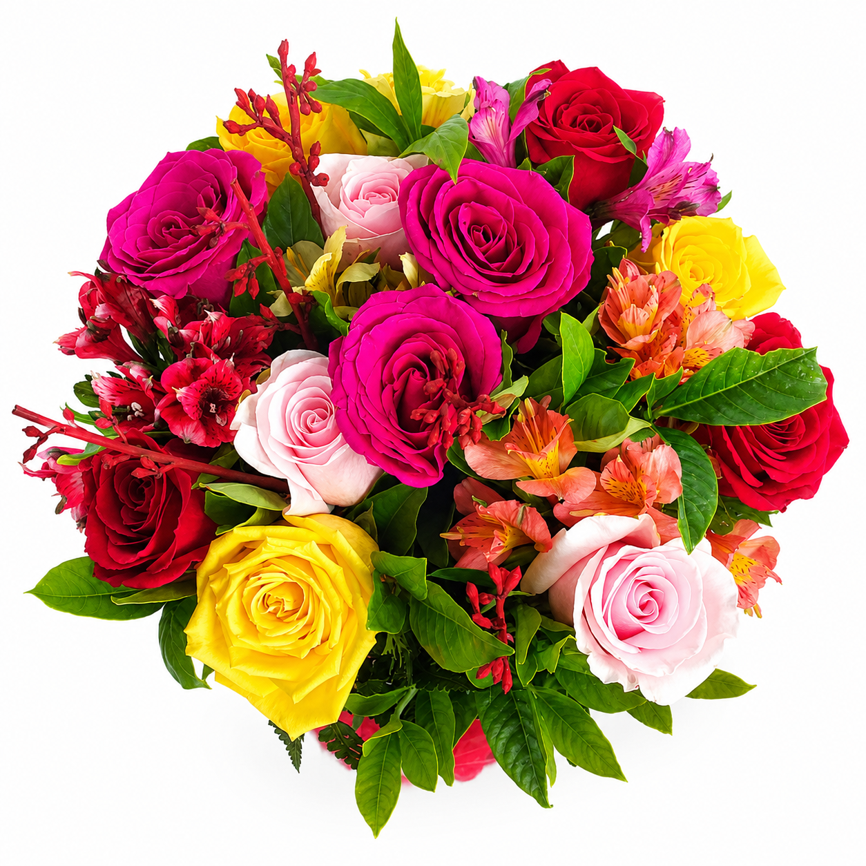 Buqu� de 12 rosas coloridas